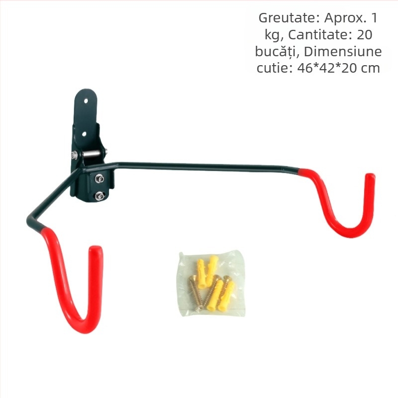 Suport de perete pentru biciclete, suport fix pentru biciclete de munte, cârlig dublu, suport de parcare pentru biciclete de șosea, suport de parcare interioară