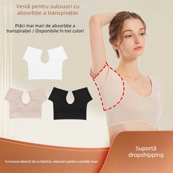 Vestă cu guler inimă la subraț, cu absorbant al transpirației, vestă la subraț, din bumbac, absorbant al transpirației, vestă subțire din plasă, reversibilă