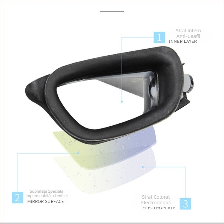 Set ochelari de înot pentru adulți, cască de înot, ochelari de înot din silicon din patru piese pentru bărbați și femei, echipament profesional de antrenament pentru înot, impermeabil și anti-aburire