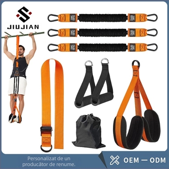 Centură de tracțiune cu bară orizontală dreaptă, centură de antrenament pentru forță, din latex reglabil, cu rezistență ridicată și elastică