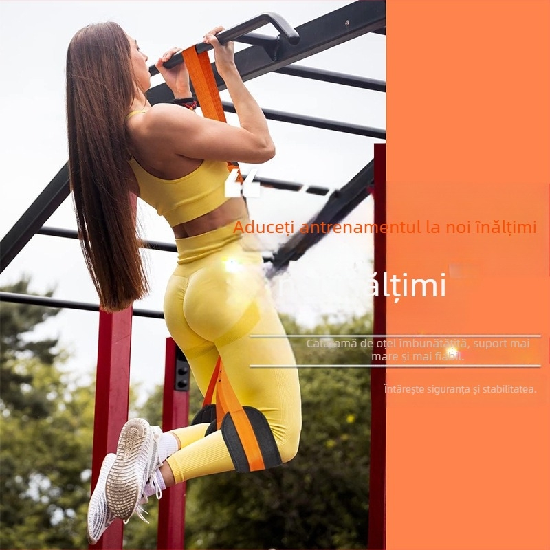 Centură de tracțiune cu bară orizontală dreaptă, centură de antrenament pentru forță, din latex reglabil, cu rezistență ridicată și elastică