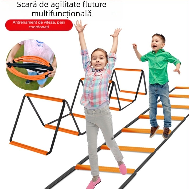 Scară de agilitate fluture multifuncțională, grilă de sărituri, grilă de sărituri pentru copii, baschet, fotbal, ritm de antrenament fizic, echipament de scară cu frânghie
