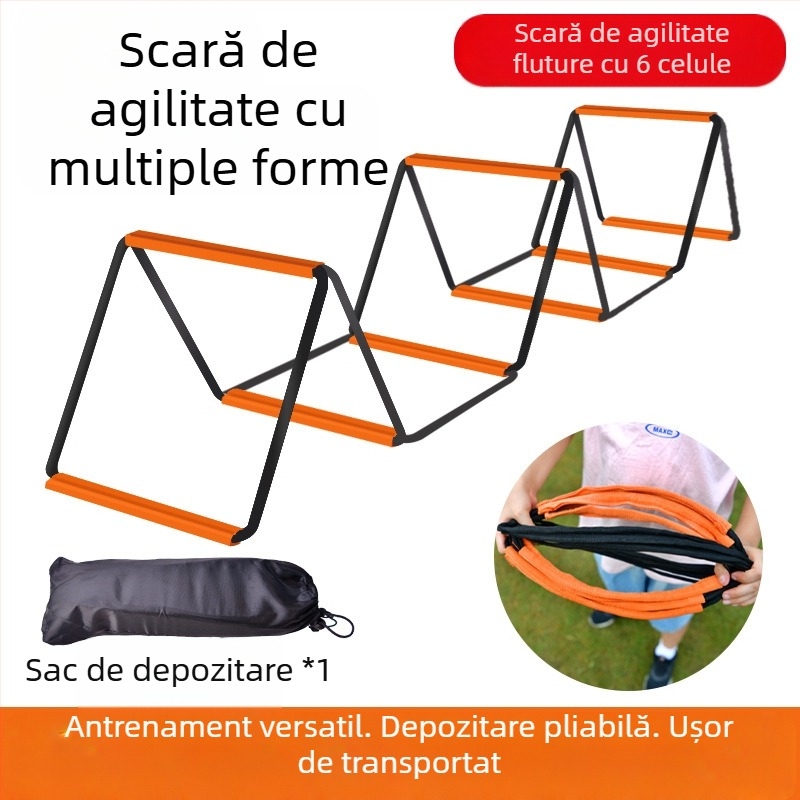 Scară de agilitate fluture multifuncțională, grilă de sărituri, grilă de sărituri pentru copii, baschet, fotbal, ritm de antrenament fizic, echipament de scară cu frânghie