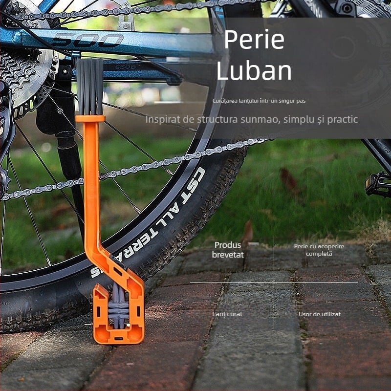 Spalator lanț bicicletă perie mare pentru curățarea volantei, scule de reparare și întreținere a bicicletelor de munte, perie de curățare a lanțului de bicicletă