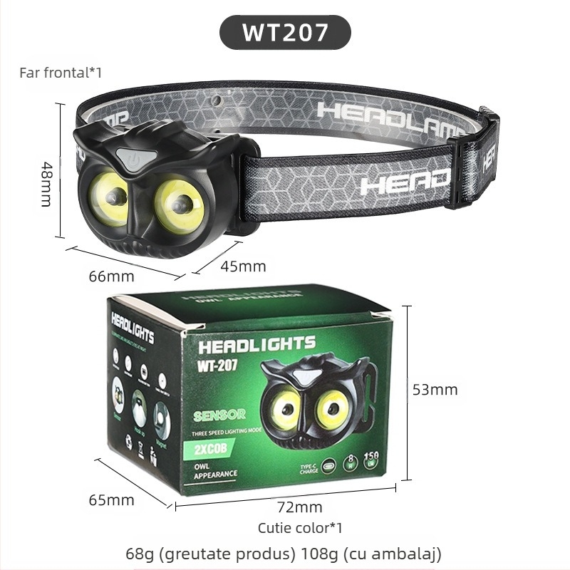 AliExpress inducție far lumină puternică LED mini portabil aventură în aer liber camping pescuit far COB far de avertizare