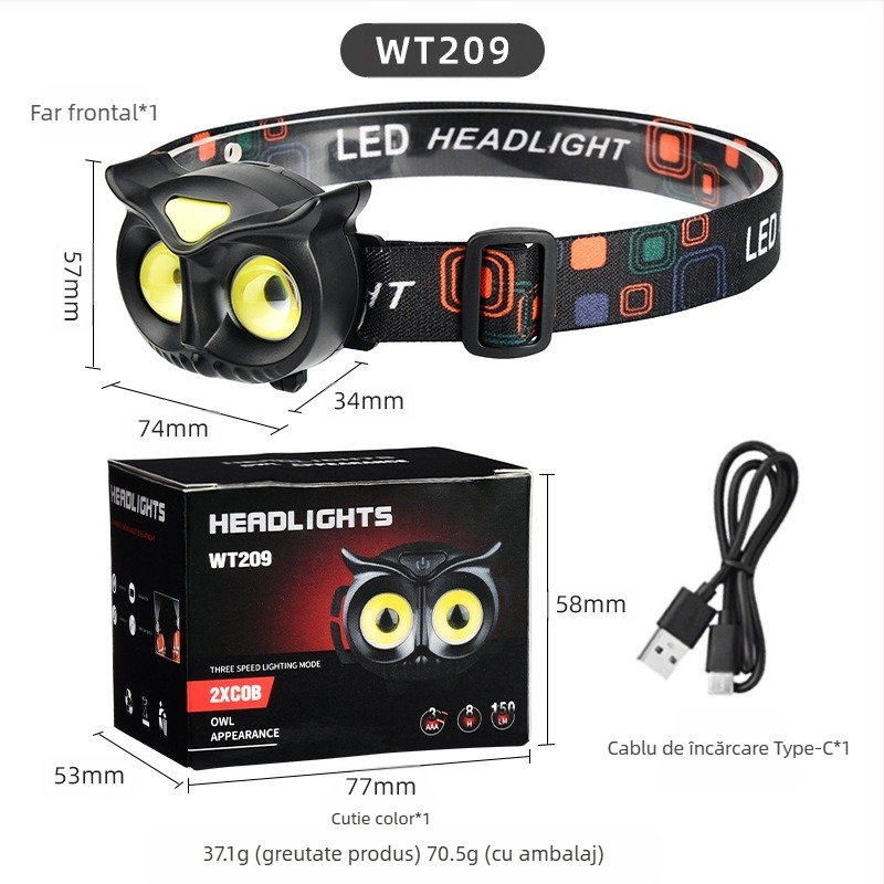 AliExpress inducție far lumină puternică LED mini portabil aventură în aer liber camping pescuit far COB far de avertizare