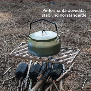 Convenabil pliabil grătar grătar multifuncțional raft de gătit din oțel inoxidabil suport pentru aragaz BBQ grătar plasă raft camping oală raft