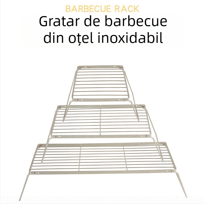 Convenabil pliabil grătar grătar multifuncțional raft de gătit din oțel inoxidabil suport pentru aragaz BBQ grătar plasă raft camping oală raft