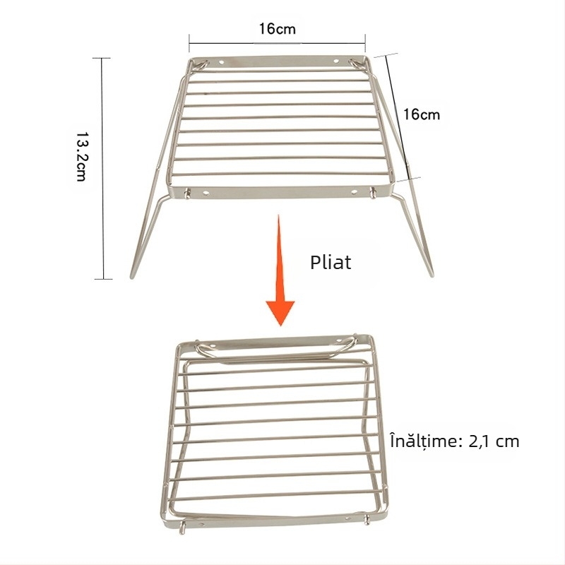 Convenabil pliabil grătar grătar multifuncțional raft de gătit din oțel inoxidabil suport pentru aragaz BBQ grătar plasă raft camping oală raft