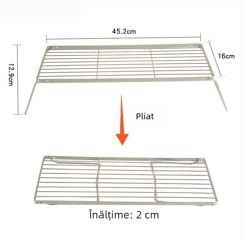 Convenabil pliabil grătar grătar multifuncțional raft de gătit din oțel inoxidabil suport pentru aragaz BBQ grătar plasă raft camping oală raft