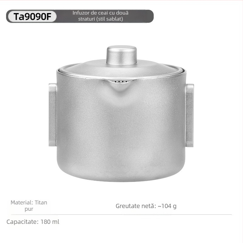 Ceainic Kung Fu portabil, portabil, ușor, din titan pur, pentru exterior, ceainic, ceainic Kung Fu, ceainic de călătorie, ceainic de camping, ceainic de ceai Kung Fu, ceainic de ceai în aer liber ...