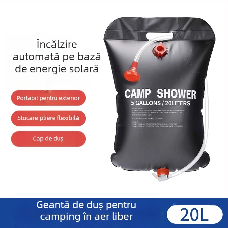 Sac de apă solară în aer liber Camping portabil baie baie caldă sac călătorie Camping capacitate mare pliabilă sac de stocare a apei