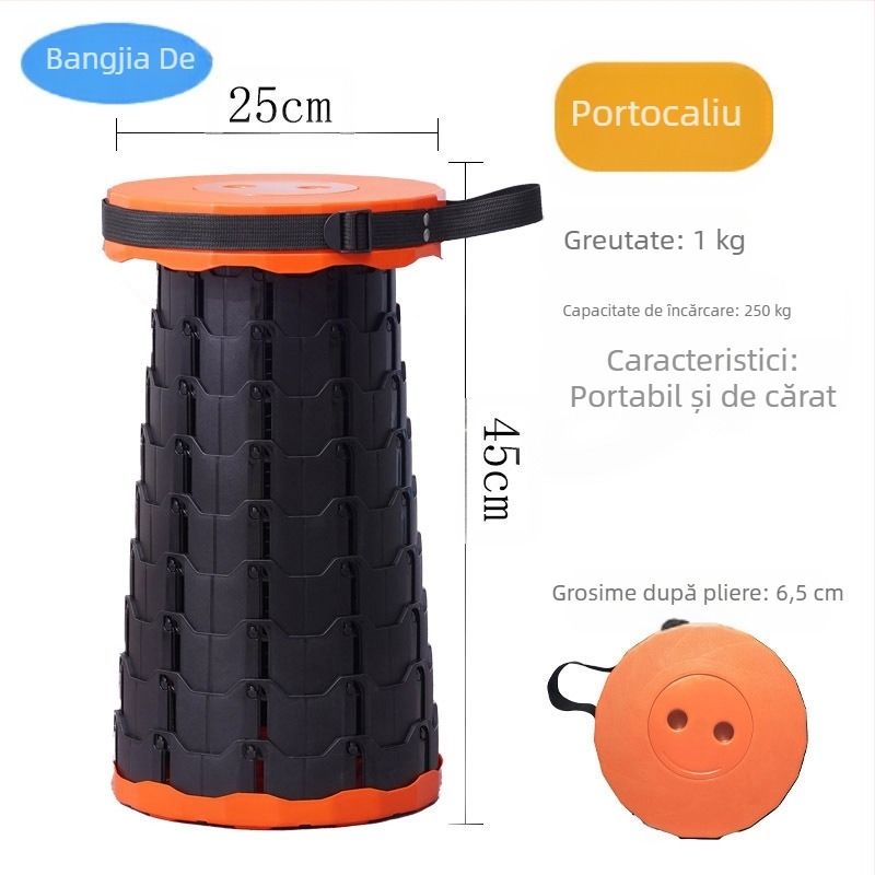 Scaun retractabil în aer liber, scaun pliabil, portabil, scaun retractabil reglabil pentru călătorii, scaun retractabil pentru acasă, scaun de noapte pentru piața de noapte