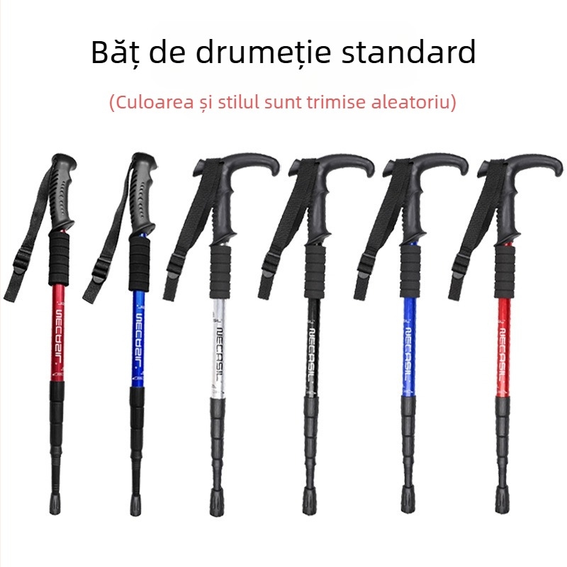Alpinism baston telescopic pliabil din carbon, baston profesional în aer liber, drumeții, alpinism, echipament anti-alunecare, cârjă