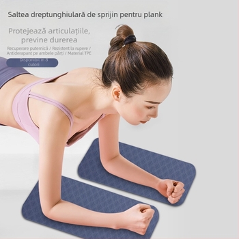 Saltea de yoga dreptunghiulară, suport plat, cotieră, saltea de yoga sport portabilă, saltea de yoga TPE, genunchiere