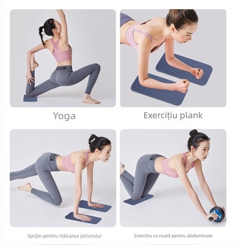 Saltea de yoga dreptunghiulară, suport plat, cotieră, saltea de yoga sport portabilă, saltea de yoga TPE, genunchiere