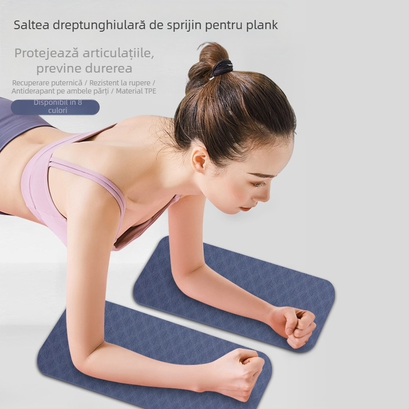 Saltea de yoga dreptunghiulară, suport plat, cotieră, saltea de yoga sport portabilă, saltea de yoga TPE, genunchiere