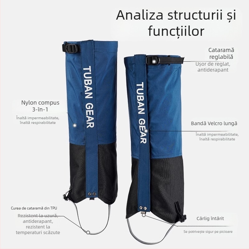 Husă de zăpadă Tuban, husă pentru încălțăminte de drumeții în aer liber, husă impermeabilă și rezistentă la ploaie pentru picioare, pentru băieți și fete, prevenirea nisipului deșertului