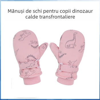 Mănuși de iarnă pentru copii, impermeabile, cu căptușeală din fleece, îngroșate, pentru băieți și fete