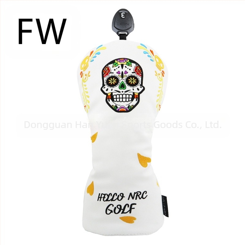 Husă pentru club de golf, husă pentru stâlp, costum de stâlp din lemn, husă pentru stâlp de împingere cu craniu, en-gros, comerț electronic transfrontalier, producători noi