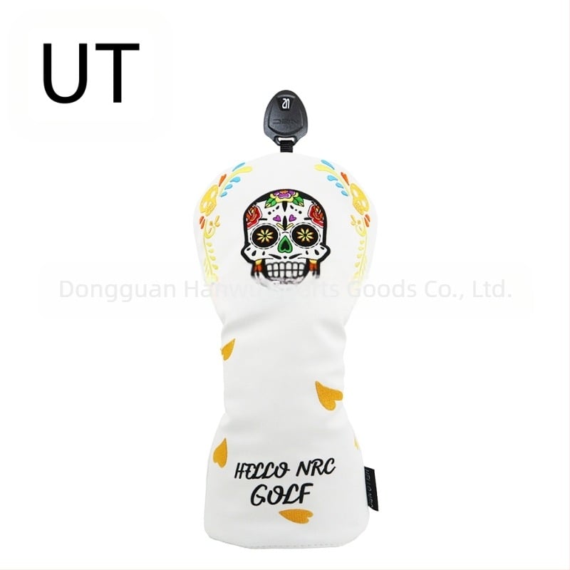 Husă pentru club de golf, husă pentru stâlp, costum de stâlp din lemn, husă pentru stâlp de împingere cu craniu, en-gros, comerț electronic transfrontalier, producători noi