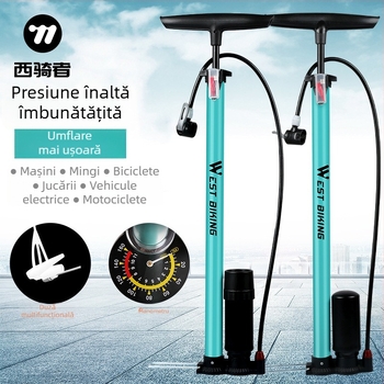 Pompă de înaltă presiune West Rider pentru biciclete de munte, acasă, portabilă, pentru mașini de baschet, cu baterie, pentru mașini și motociclete