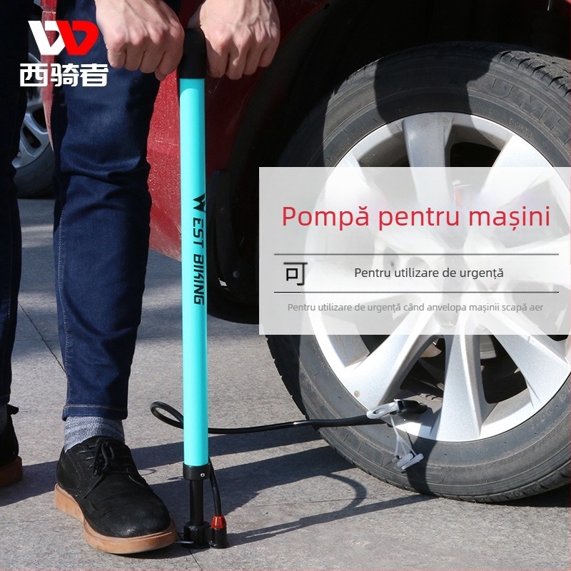 Pompă de înaltă presiune West Rider pentru biciclete de munte, acasă, portabilă, pentru mașini de baschet, cu baterie, pentru mașini și motociclete