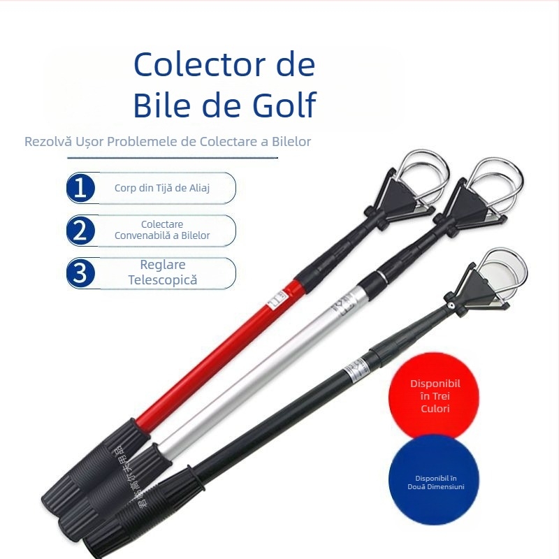 Selector de mingi de golf, selector de mingi retractabil cu cinci secțiuni, ax din aliaj de aluminiu, accesorii pentru teren de golf, 3 culori