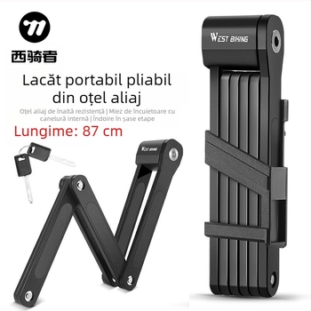 Lacăt pliabil pentru bicicletă de munte West Rider, lacăt pentru bicicletă, lacăt pentru mașină de drum, lacăt pentru motocicletă, lacăt pentru mașină electrică, echipament antifurt