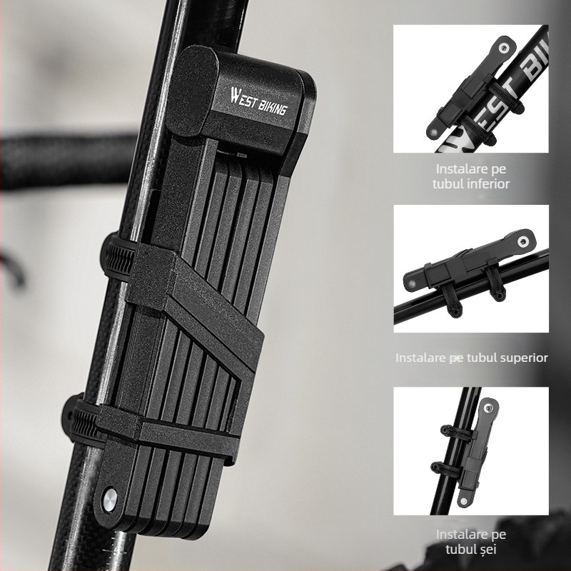 Lacăt pliabil pentru bicicletă de munte West Rider, lacăt pentru bicicletă, lacăt pentru mașină de drum, lacăt pentru motocicletă, lacăt pentru mașină electrică, echipament antifurt