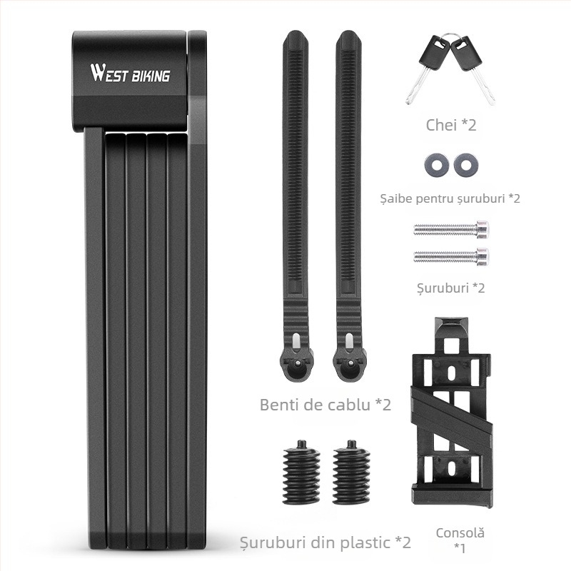Lacăt pliabil pentru bicicletă de munte West Rider, lacăt pentru bicicletă, lacăt pentru mașină de drum, lacăt pentru motocicletă, lacăt pentru mașină electrică, echipament antifurt