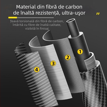 Kuangtu, băț de alpinism din fibră de carbon, cârjă telescopică din trei secțiuni pentru bărbați și femei, echipament de drumeții în aer liber, cârjă ultra-ușoară antiderapantă