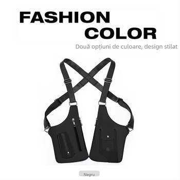 Geantă de piept tactică pentru bărbați, rucsac retro, axilă, multifuncțională, geantă de umăr, sport în aer liber, vestă, geantă de telefon mobil