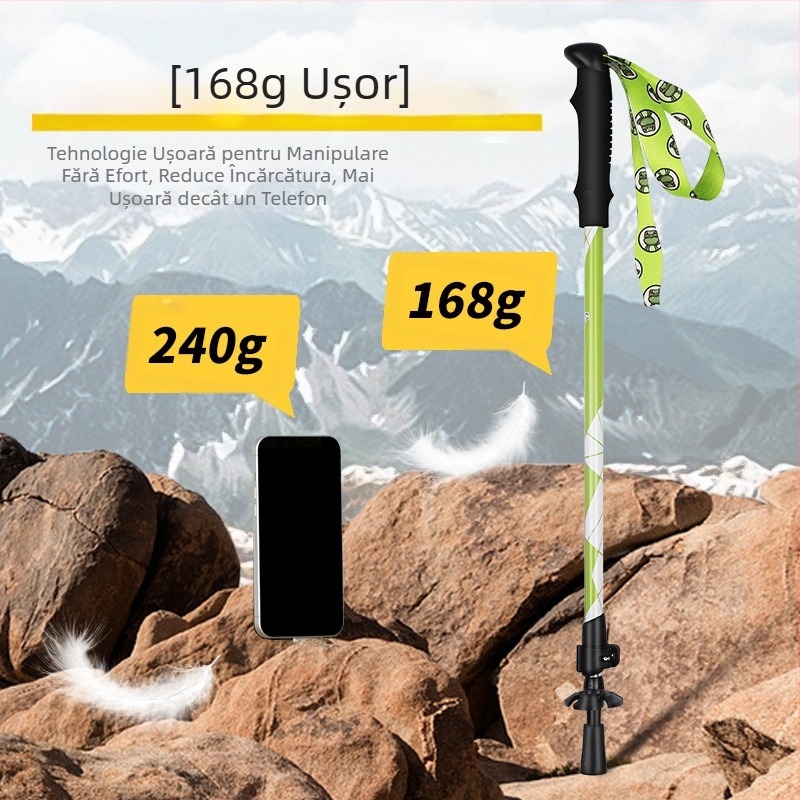 [Fabrică] Baston de pescuit pentru copii, pliabil, antiderapant, din aliaj de aluminiu, multifuncțional, pentru drumeții, dintr-o singură bucată, generație en-gros