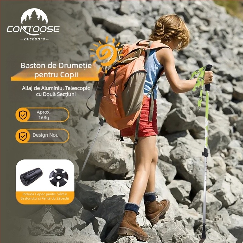 [Fabrică] Baston de pescuit pentru copii, pliabil, antiderapant, din aliaj de aluminiu, multifuncțional, pentru drumeții, dintr-o singură bucată, generație en-gros