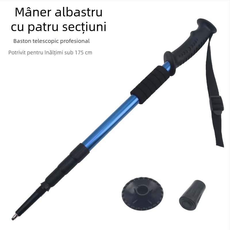 Bețe de drumeție pliabile pentru călătorii în aer liber, en-gros, cârje retractabile din trei secțiuni din aliaj de aluminiu, producători