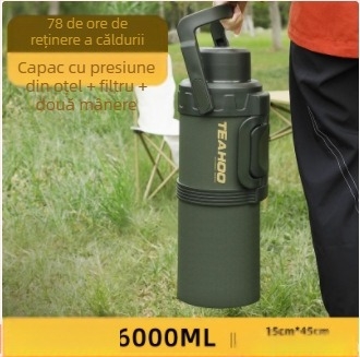Qihu Thermos, termos de mare capacitate, 6 litri, termos portabil pentru mașină, termos pentru exterior, fierbător din oțel inoxidabil 316