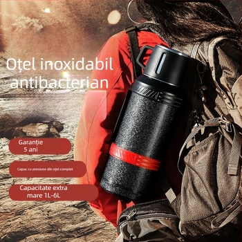 Qihu Thermos, termos de mare capacitate, 6 litri, termos portabil pentru mașină, termos pentru exterior, fierbător din oțel inoxidabil 316