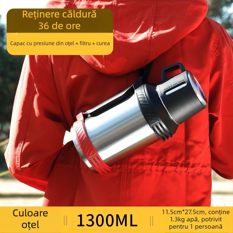 Qihu Thermos, termos de mare capacitate, 6 litri, termos portabil pentru mașină, termos pentru exterior, fierbător din oțel inoxidabil 316