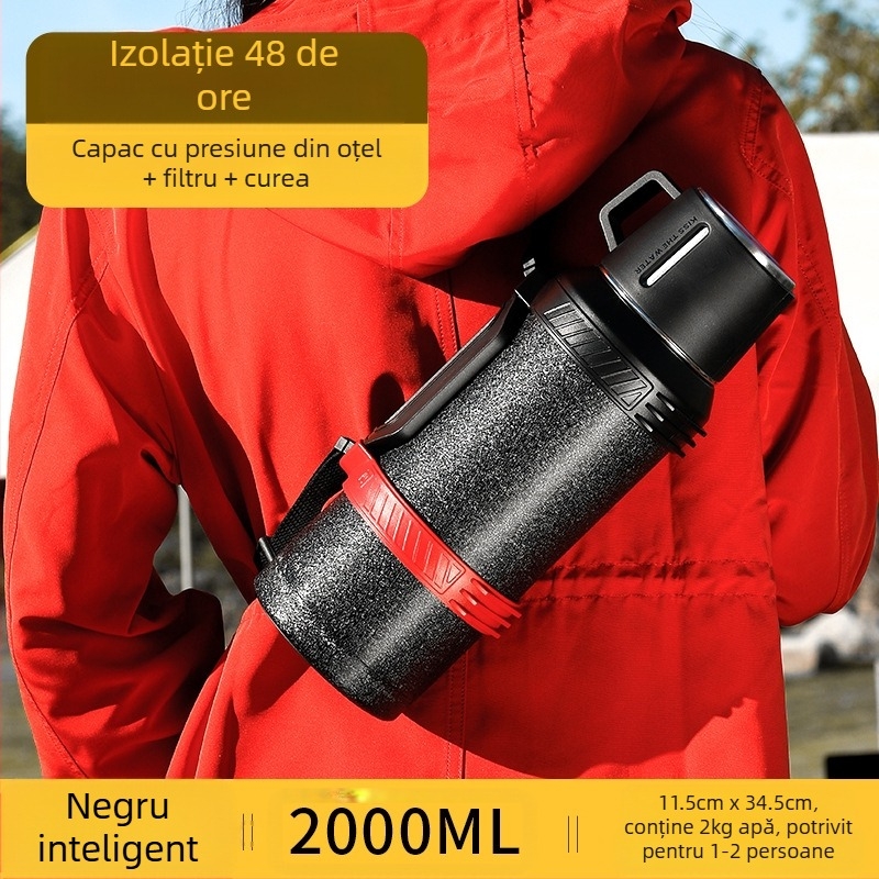 Qihu Thermos, termos de mare capacitate, 6 litri, termos portabil pentru mașină, termos pentru exterior, fierbător din oțel inoxidabil 316