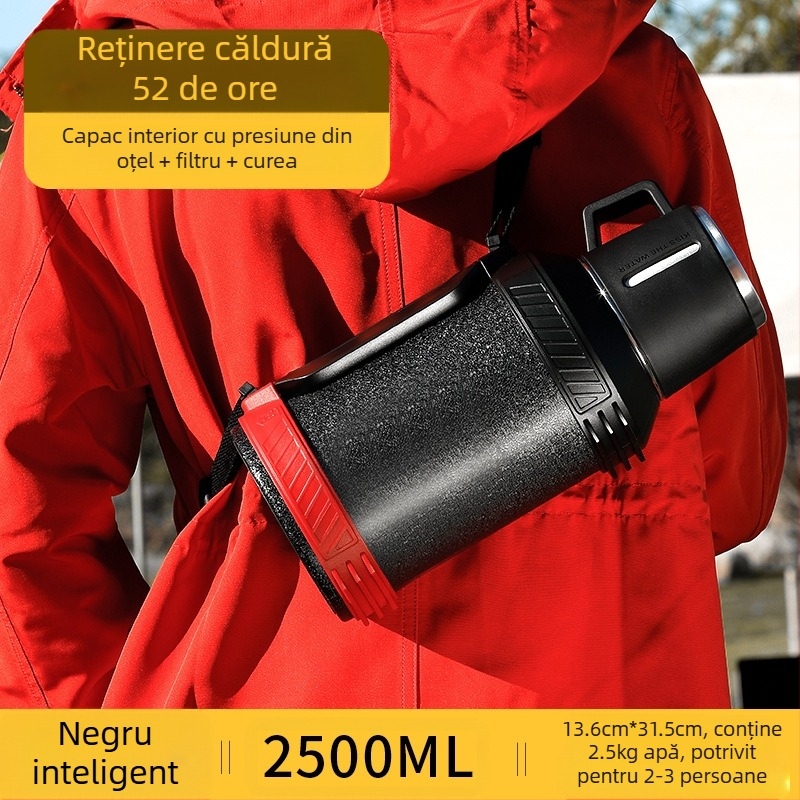 Qihu Thermos, termos de mare capacitate, 6 litri, termos portabil pentru mașină, termos pentru exterior, fierbător din oțel inoxidabil 316