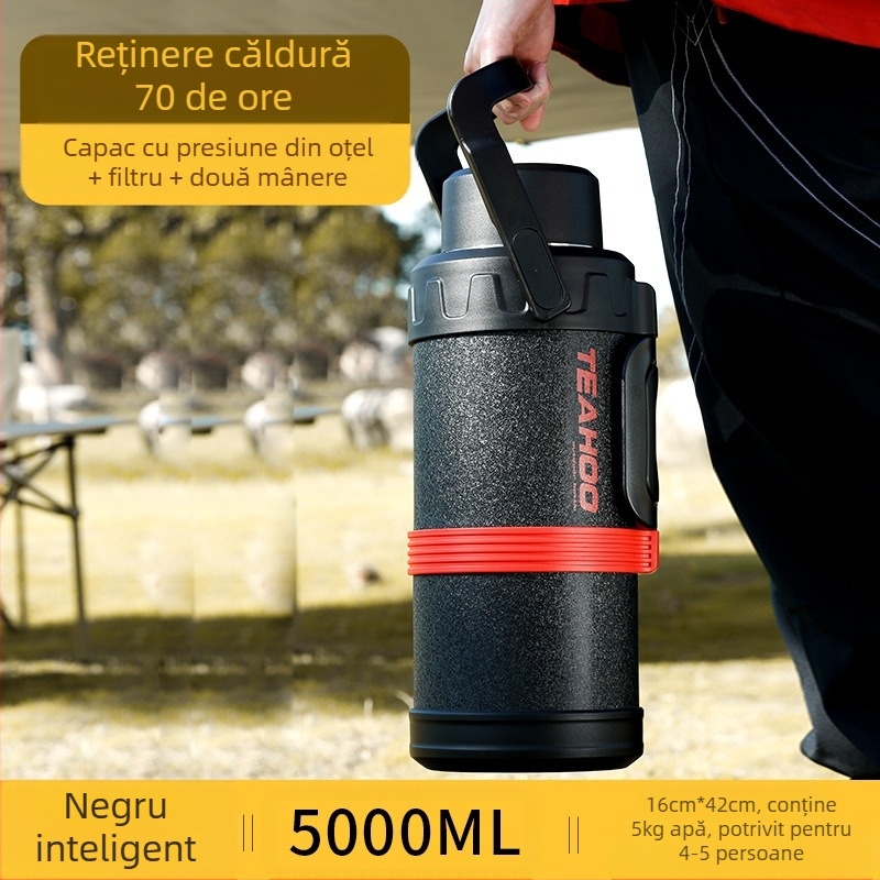 Qihu Thermos, termos de mare capacitate, 6 litri, termos portabil pentru mașină, termos pentru exterior, fierbător din oțel inoxidabil 316