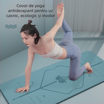 Saltea de yoga, transport gratuit, TPE, lărgită, 80 cm, pentru începători, antiderapantă, fitness, yoga, acasă, 0,6 mm, saltea de yoga