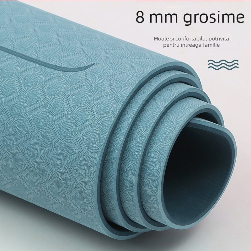 Saltea de yoga, transport gratuit, TPE, lărgită, 80 cm, pentru începători, antiderapantă, fitness, yoga, acasă, 0,6 mm, saltea de yoga