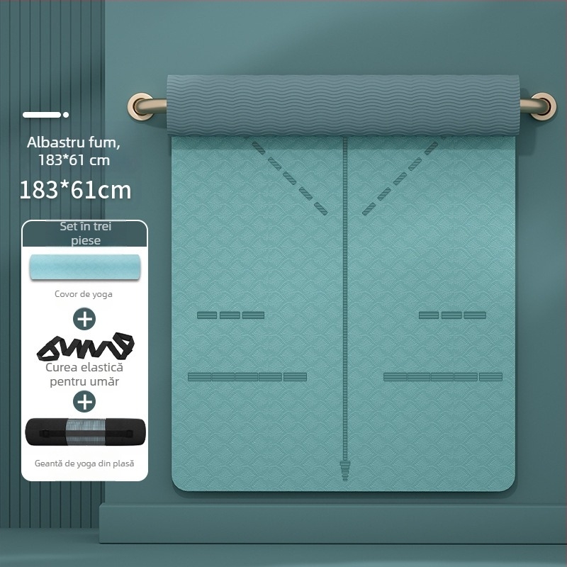 Saltea de yoga, transport gratuit, TPE, lărgită, 80 cm, pentru începători, antiderapantă, fitness, yoga, acasă, 0,6 mm, saltea de yoga