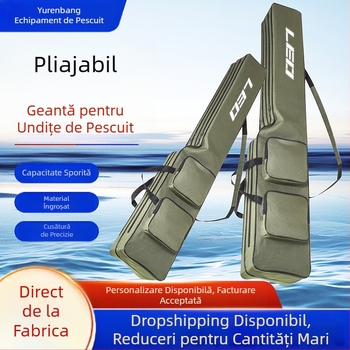 Leou dublu strat în formă de cuțit cu burtă mare geantă de pescuit pentru undiță în stil european geantă de pescuit pentru bibliotecă geantă de pescuit maritim pescuit sălbatic pliabilă practică geantă de pescuit pentru undiță
