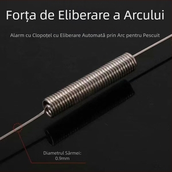 Clopot de alarmă din oțel inoxidabil, lansetă de pescuit la mare, lansetă de aruncare cu lansetă sanda, cu alarmă cu clip, memento automat offline pentru clopot de pește