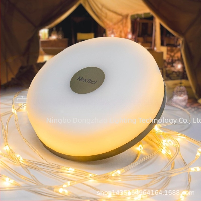 Noua lumină de camping în aer liber de la Amazon, cu bandă de măsurat, cu LED-uri colorate, în stil camping, pentru cort, pentru curte, felinar de sărbători