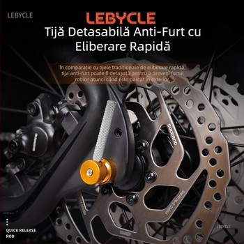 Set roți de bicicletă cu frână rapidă antifurt pentru bicicletă de munte, ax tambur cu flori, față și spate, șurub universal cu ax fix