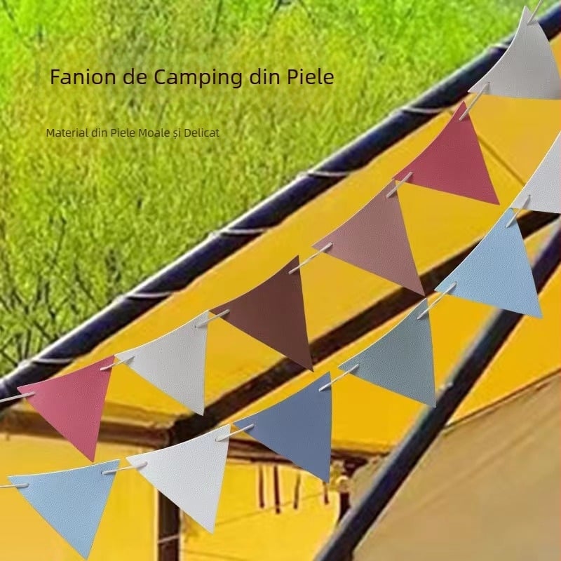 SURSA steag agățat pentru cort de camping în aer liber, sărbători, ziua de naștere, decorațiuni interioare, steag colorat, triunghi de camping lung de 3 m, steag colorat